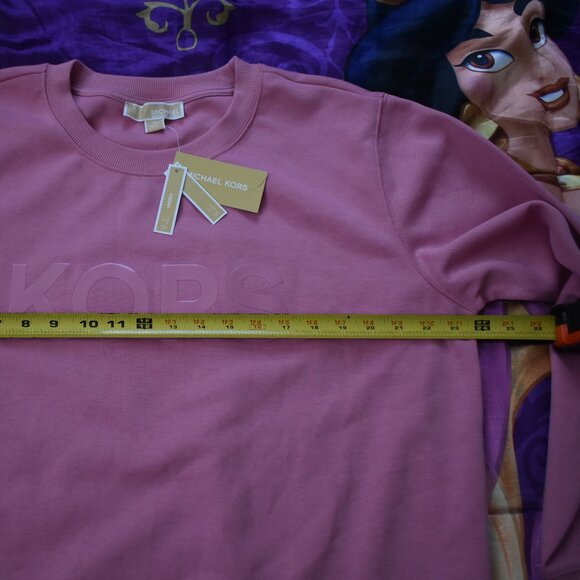 Michael Kors Men's KORS Wet 3D Logo Crewneck Sweatshirt CORAL M OVERSIZE / LARGE - Picture 10 of 12